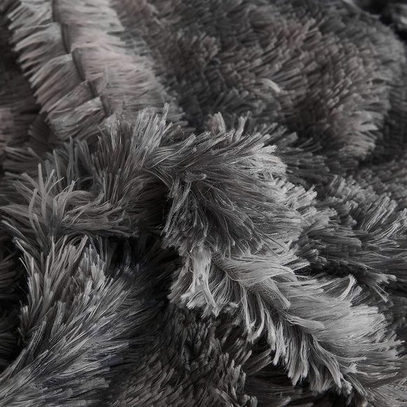 NEW Shaggy Fluffy Faux Fur Duvet Cover Set Button Closure Velvety Bedding Set - Picture 9 of 9